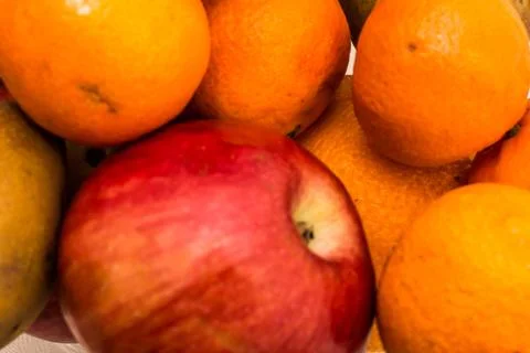 Oranges and apples Stock Photos