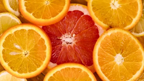 Oranges and grapefruit in motion Stock Footage 235054318