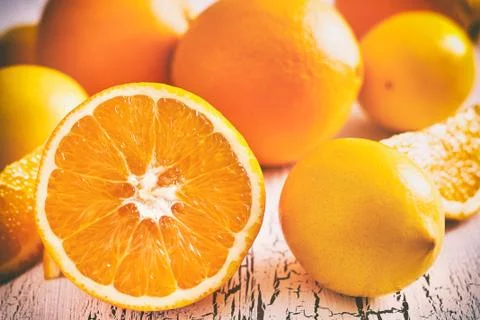 Oranges and lemons Stock Photos