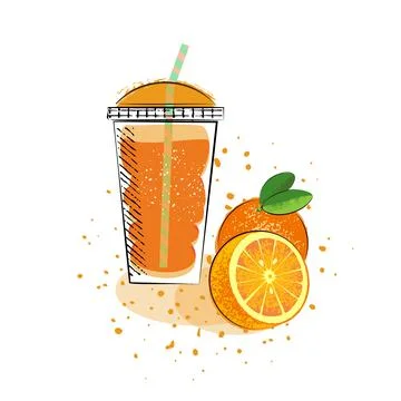 Oranges and orange juice Stock Illustration