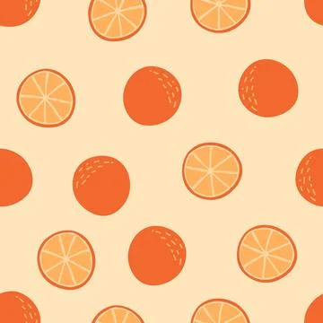 Oranges and Slices Pattern Vector Illustration. Stock Illustration