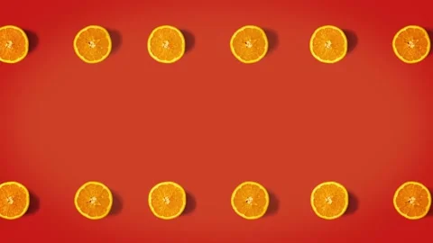 Oranges animated in lines rotating on top of a vintage orange background. Stock Footage 135843424