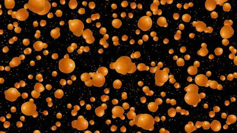 Oranges are spinning and falling on a black background. Stock Footage 136768448