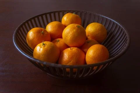 Oranges in a basket Stock Photos