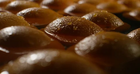 Oranges being washed in a water Stock Footage 96545279