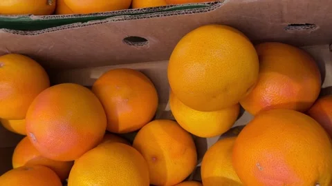 Oranges in cardboard crates Stock Footage 301397364