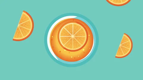 Oranges citrus fruits pattern animation Video stock 205049986