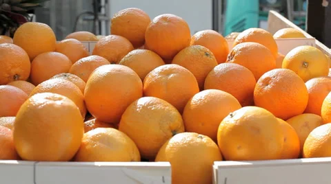 Oranges in Crate Stock Footage 35720824