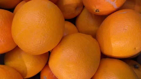 Oranges on display at the vegetable shop Stock Footage 301641483