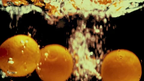 Oranges Drop in Background Stock Footage 300892842