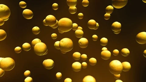 Oranges Floating in an Empty Black Space 库存影片 72299647