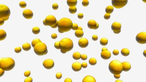 Oranges Floating in White Space 库存影片 72299654
