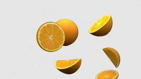 Oranges fountain – 3d render with alpha channel. Stock Footage 341313712