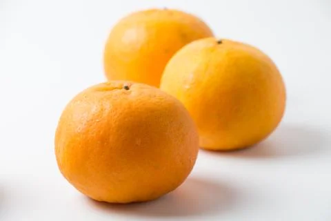 Oranges fruit on isolated background Stock Photos