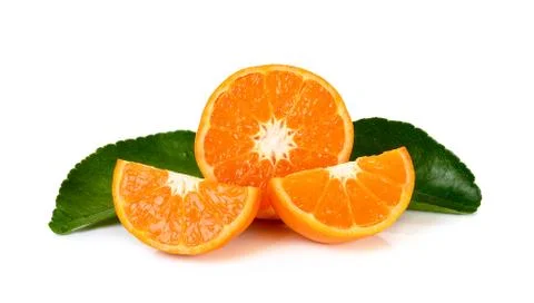 Oranges fruit isolated on a white background Stock Photos