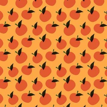 Oranges fruits pattern on a summer background Stock Illustration