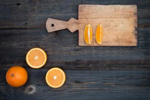Oranges on the kitchen table. Stock Photos