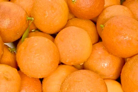 Oranges Layered in Crate Basket Stock Photos