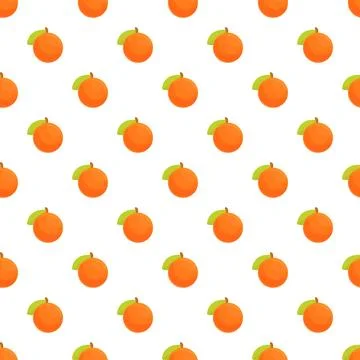 Oranges with leaves creating a repeating seamless pattern Illustrazione stock