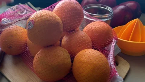 Oranges in Mesh Bag Vidéo 134351859