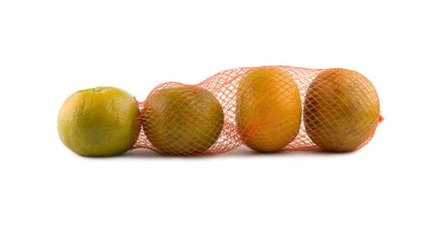 Oranges in net Stock Photos