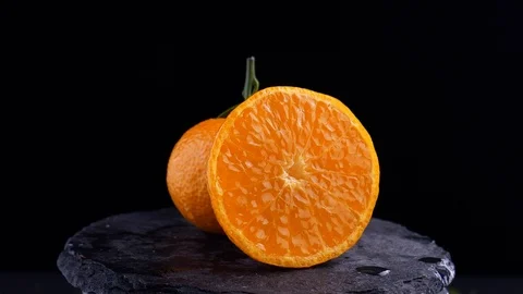 Oranges. Orange slices rotating background backdrop Stock Footage 122187486