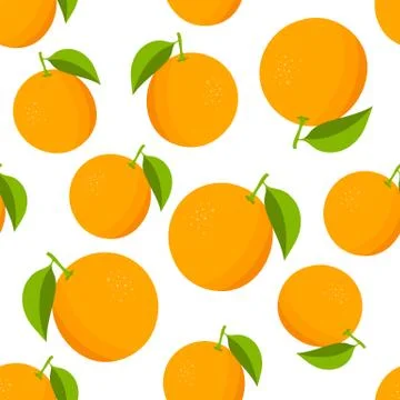 Oranges pattern. Colorful texture with oranges on white background. Vector il Stock Illustration