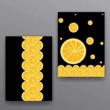 Oranges pattern, creative pages covers for bar menu, juicy drinks or fruits Illustrazione stock
