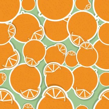 Oranges pattern. seamless texture with ripe oranges Stock Illustration