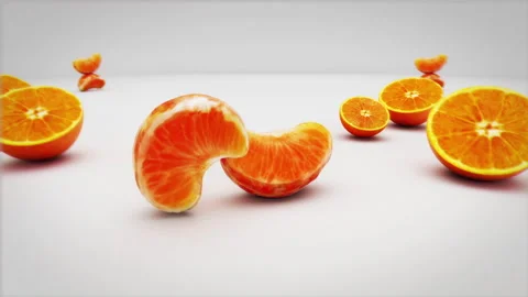 Oranges Playing on white background Stock Footage 246047227