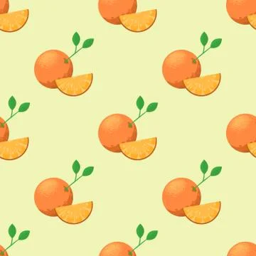 Oranges seamless pattern background illustration natural citrus fruit vector Stock Illustration
