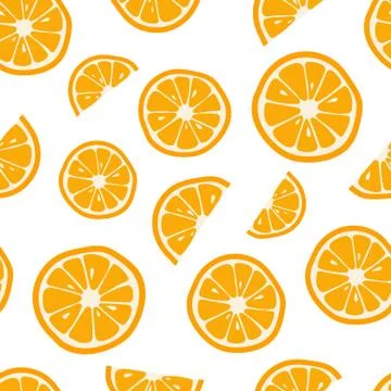 Oranges seamless pattern with. Citrus background. Vector illustration Stock Illustration
