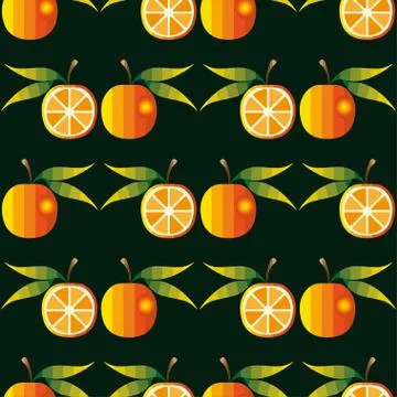 Oranges seamless pattern Stock Illustration