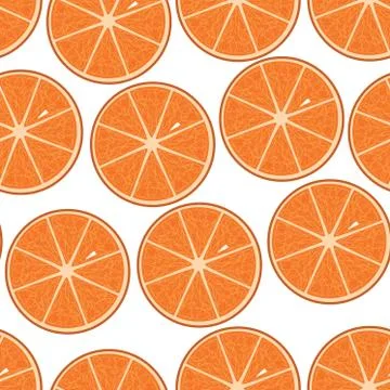 Oranges seamless pattern. Vector illustration. Stock Illustration