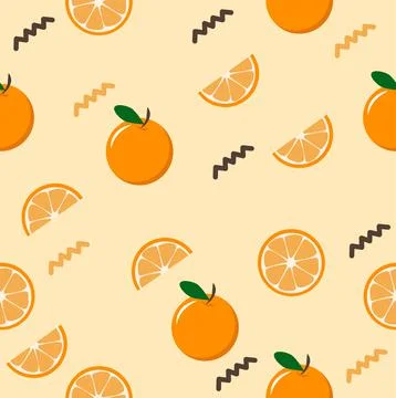 Oranges  of slice fruit  Seamless pattern Stock Illustration