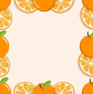 Oranges with slice of a oranges seamless pattern Stock Illustration