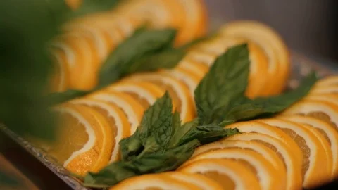Oranges slices display Stock-Footage 101655544