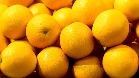 Oranges in the supermarket. Close up selective focus Stock Footage 116540364