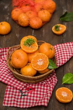 Oranges on a table Stock Photos