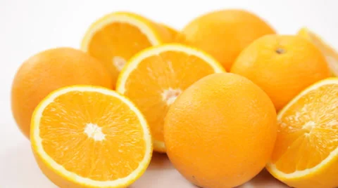 Oranges on a white background Stock Footage 27304398