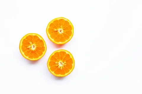 Oranges on white Background. Stock Photos