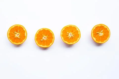 Oranges On White Background. Stock Photos