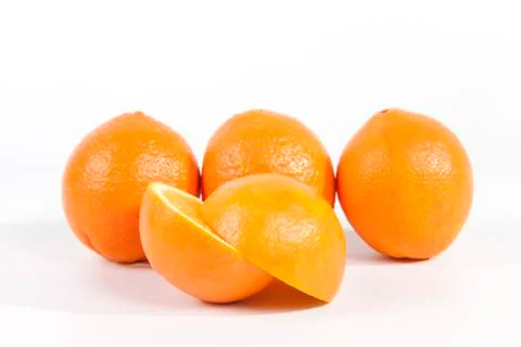 Oranges on white background. Stock Photos