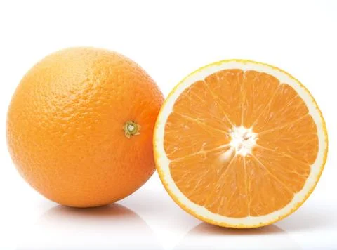 Oranges on a white background Stock Photos