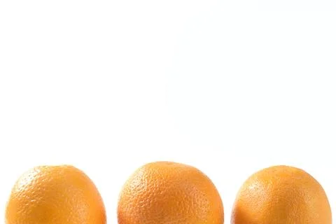 Oranges on white background for text and design Stock Photos