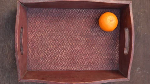 Oranges in wooden tray. Stock Footage 44985865