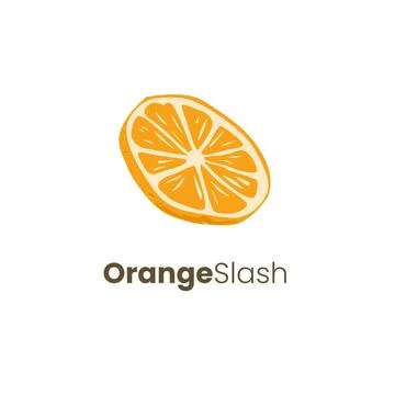 Orangeslash Orange Sliced or Slashed Logo Concept Design Isolated Stock Illustration