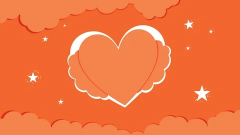 Orangish heart-winged custom Message motion greeting card Stock Footage 102821097