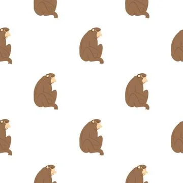 Orangutan monkey pattern seamless Illustrazione stock