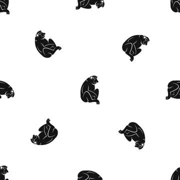 Orangutan pattern seamless black 스톡 일러스트